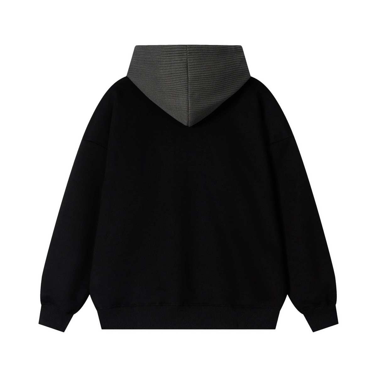 Contrast Collar V-Neck Pearl Embellished Hoodie - Seldom Seen Styles