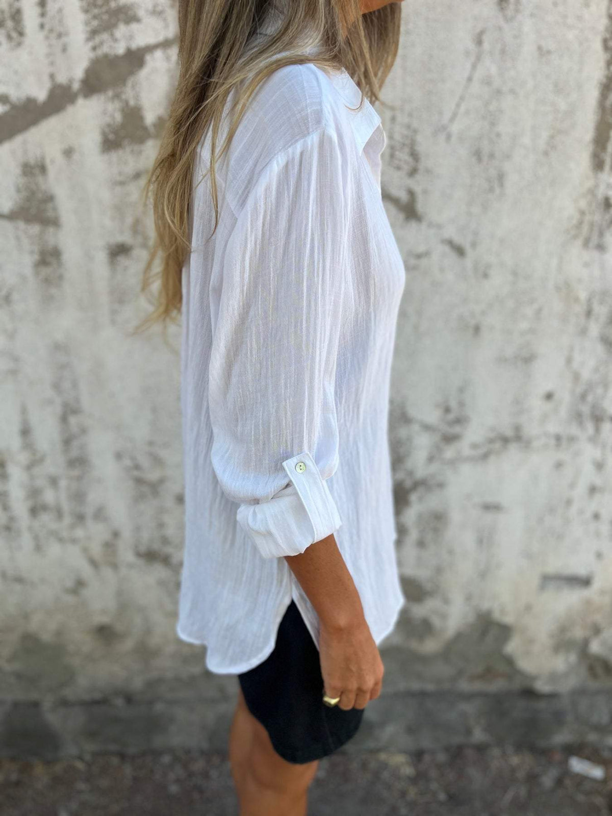 Cotton and Linen Lapel Shirt - Seldom Seen Styles