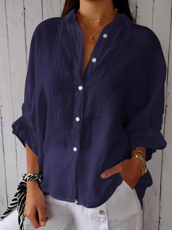 Cotton and Linen Tie Back Design Shirt - Seldom Seen Styles