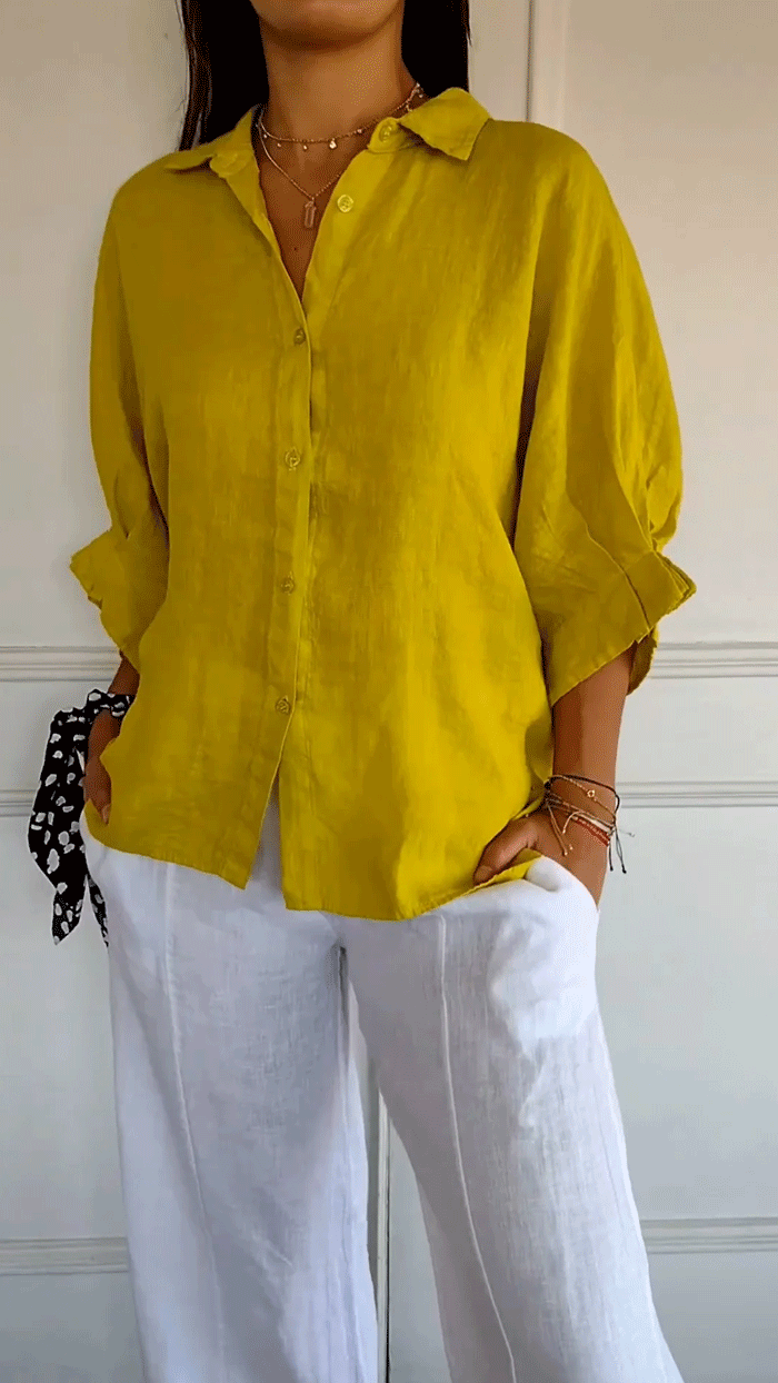 Cotton and Linen Tie Back Design Shirt - Seldom Seen Styles