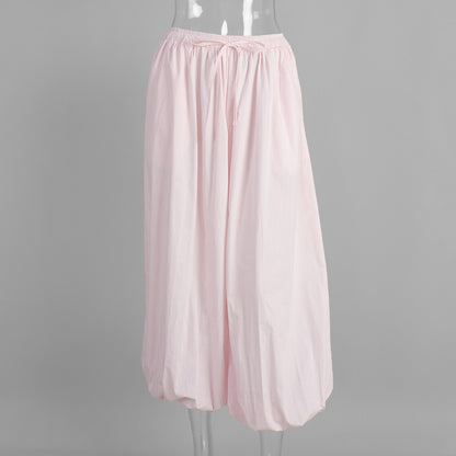 Bloomer en coton, tendances urbaines printemps-été, pantalon ample décontracté, style "lazy", bloomer ample.