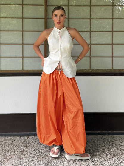 Bloomer en coton, tendances urbaines printemps-été, pantalon ample décontracté, style "lazy", bloomer ample.