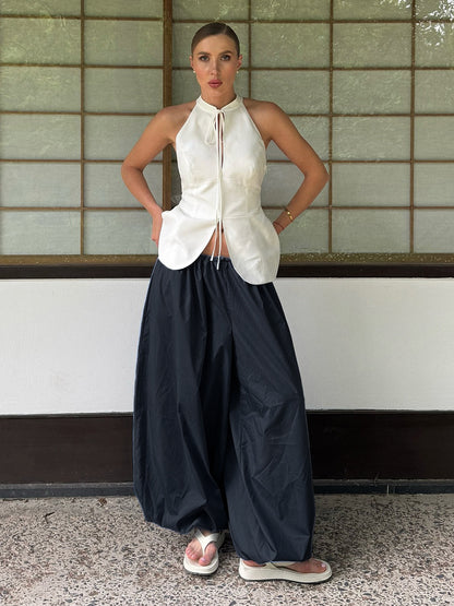 Bloomer en coton, tendances urbaines printemps-été, pantalon ample décontracté, style "lazy", bloomer ample.