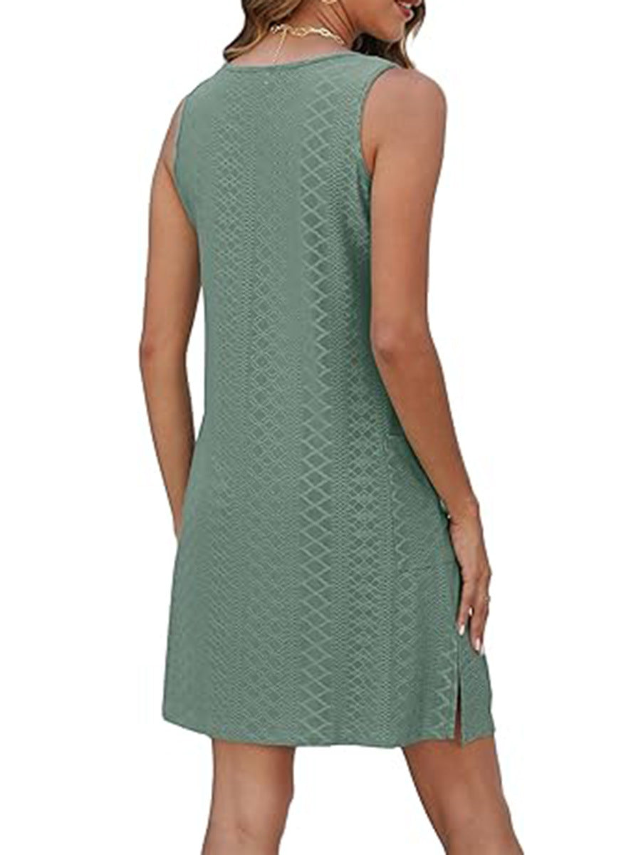 Coverup Summer Dresses for Women 2025 Eyelet Casual Loose Sleeveless Sundresses Tank Dresses with Pockets - Seldom Seen Styles