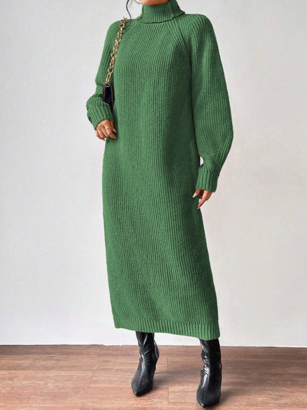 Cozy Long Sleeve Turtleneck Sweater Dress