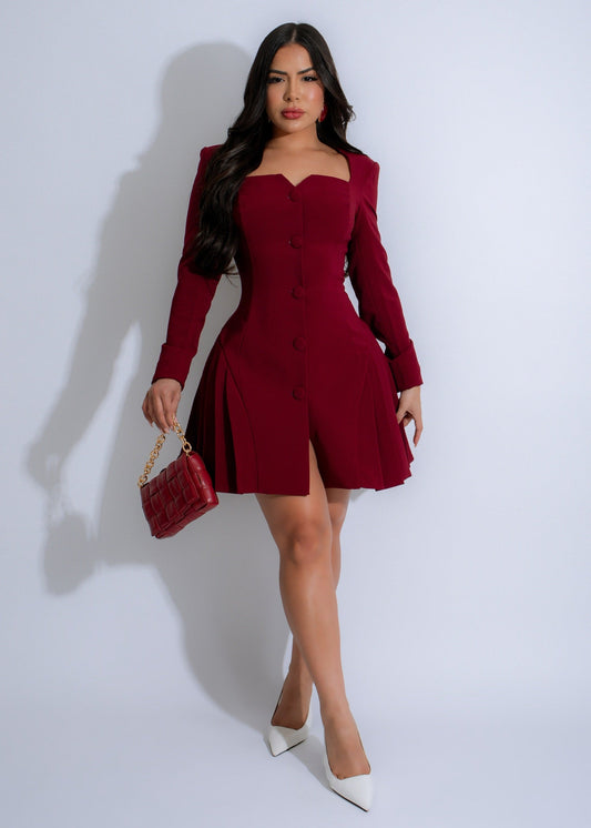 Crimson Authority Mini Dress Red - Seldom Seen Styles