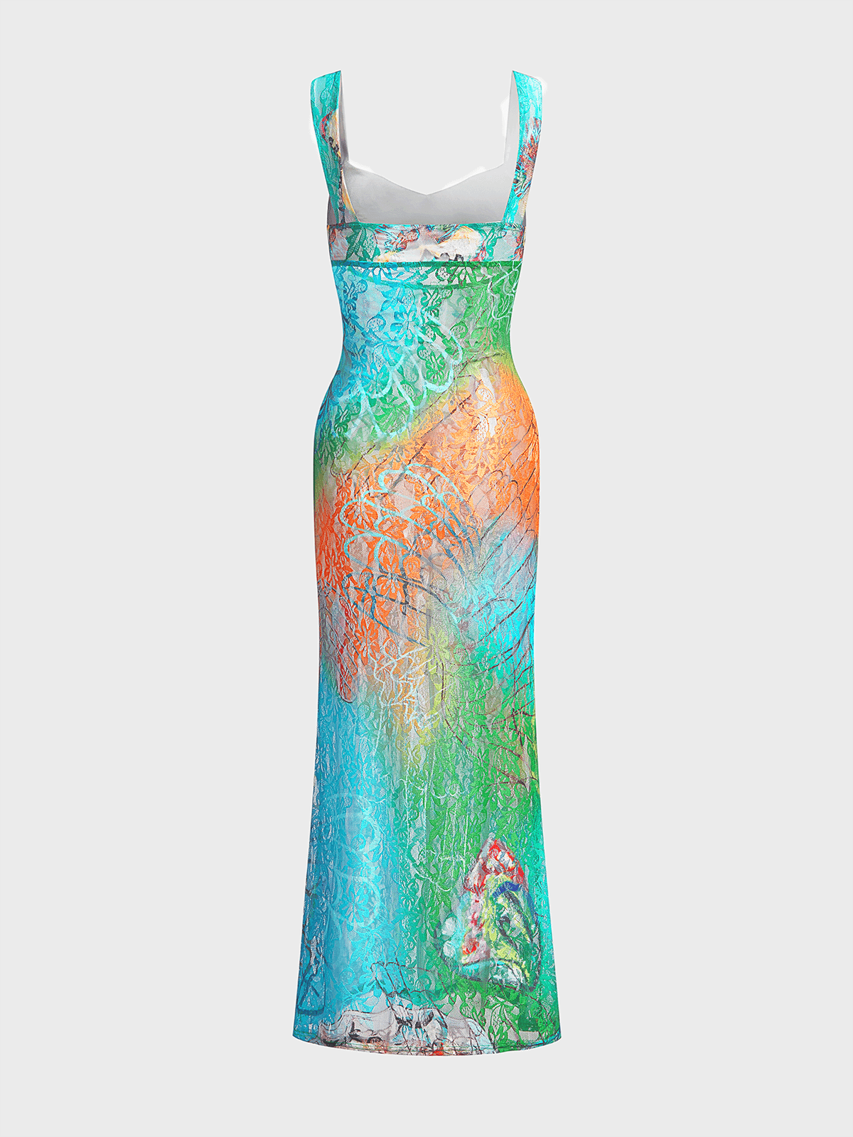 Women's Sheer Lace Maxi Dress Cut Out Ombre Bodycon Party Dress - Seldom Seen Styles