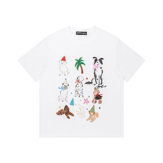 Cute Doodle Graphic Oversized T-Shirt Short Sleeve Crew Neck Loose Casual Summer Streetwear Tee | Doodle Tee - Seldom Seen Styles