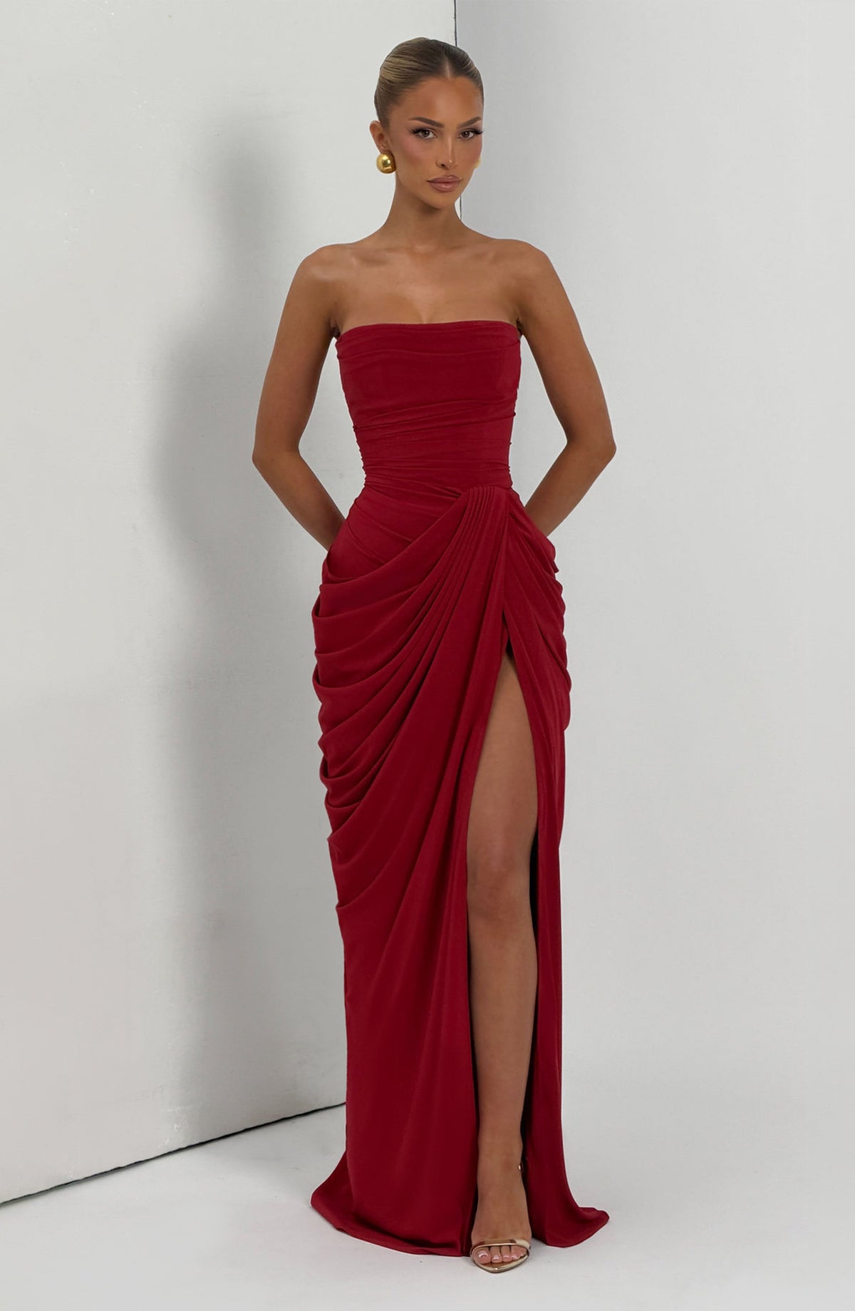 Cyra Maxi Dress - Deep Red - Seldom Seen Styles