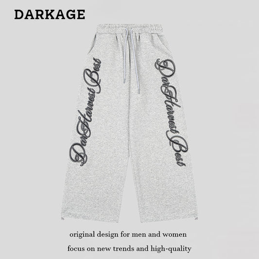 DARKAGE "Dar Harvest Best" Gothic Script Sweatpants - Seldom Seen Styles