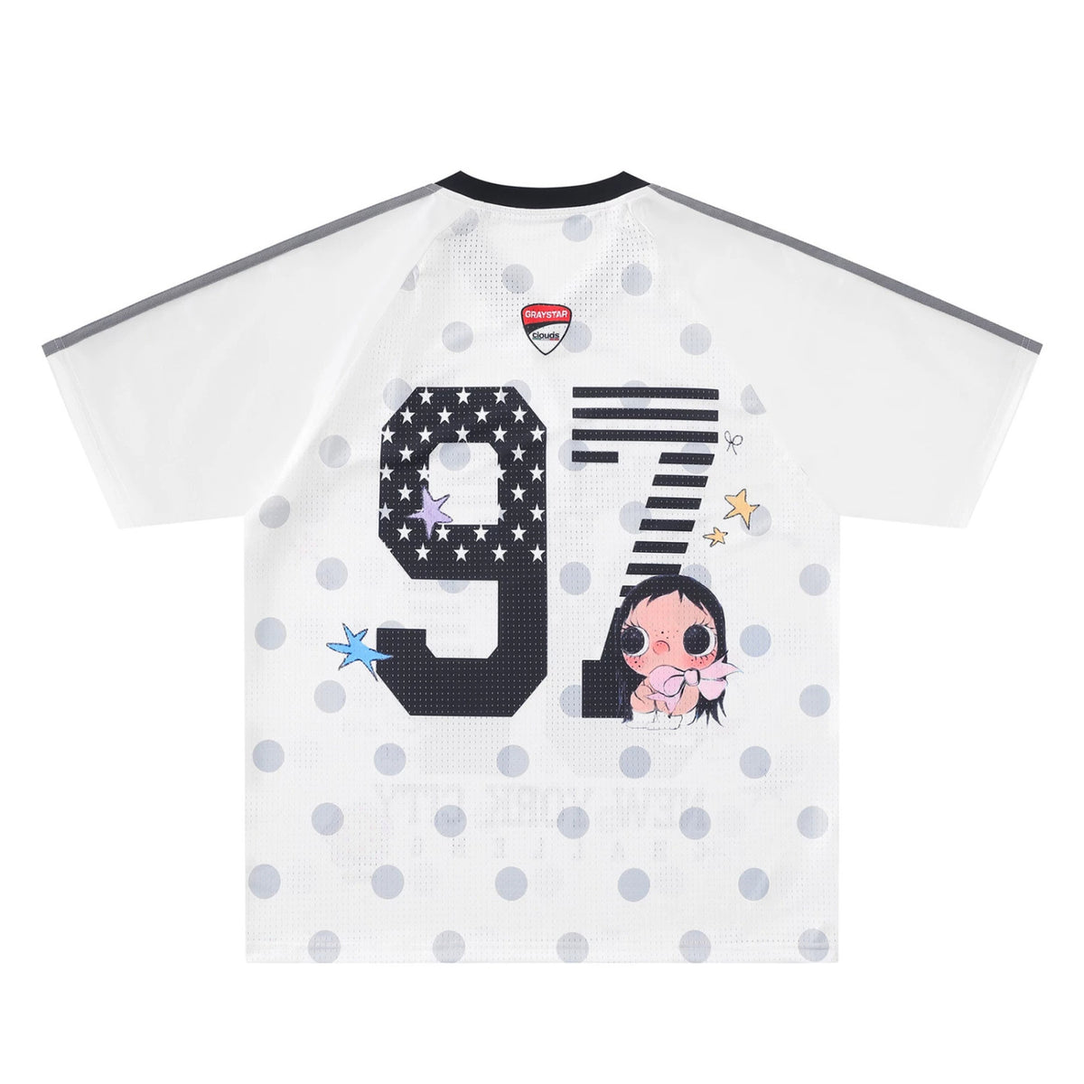 DARKAGE No.67 Angel Polka Dot Stripe Football Jersey - Seldom Seen Styles