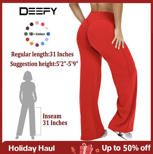 DEEFY SoftMotion Straight Leg Bottoms 30.5" & 31.5" Inseam Fitness Gymwear Women Workout Breathable Light Thin Sportswear - Seldom Seen Styles