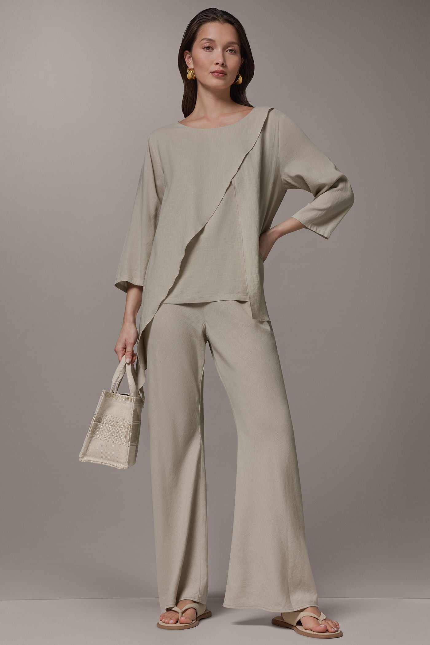 3/4 SLEEVE OVERLAY BLOUSE