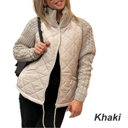 ⏳Begrenzte Zeit50%Rabatt💥Gesteppte Patchwork-Daunenjacke für Damen
