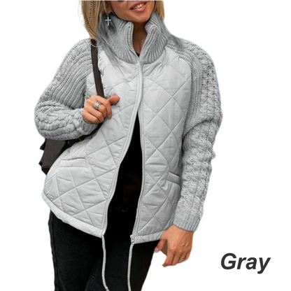 ⏳Begrenzte Zeit50%Rabatt💥Gesteppte Patchwork-Daunenjacke für Damen