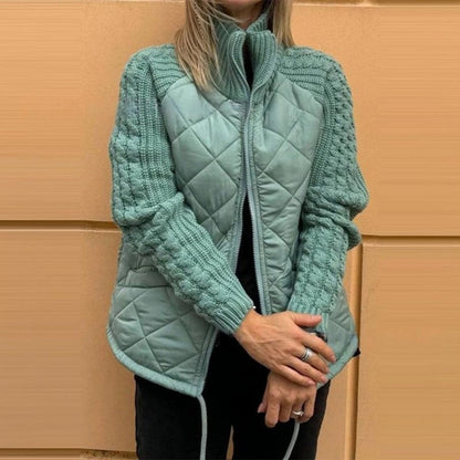 ⏳Begrenzte Zeit50%Rabatt💥Gesteppte Patchwork-Daunenjacke für Damen