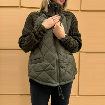 ⏳Begrenzte Zeit50%Rabatt💥Gesteppte Patchwork-Daunenjacke für Damen