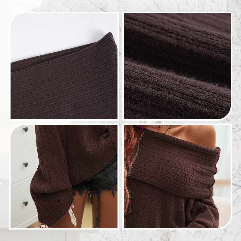 Fashionable loose monochrome sweater