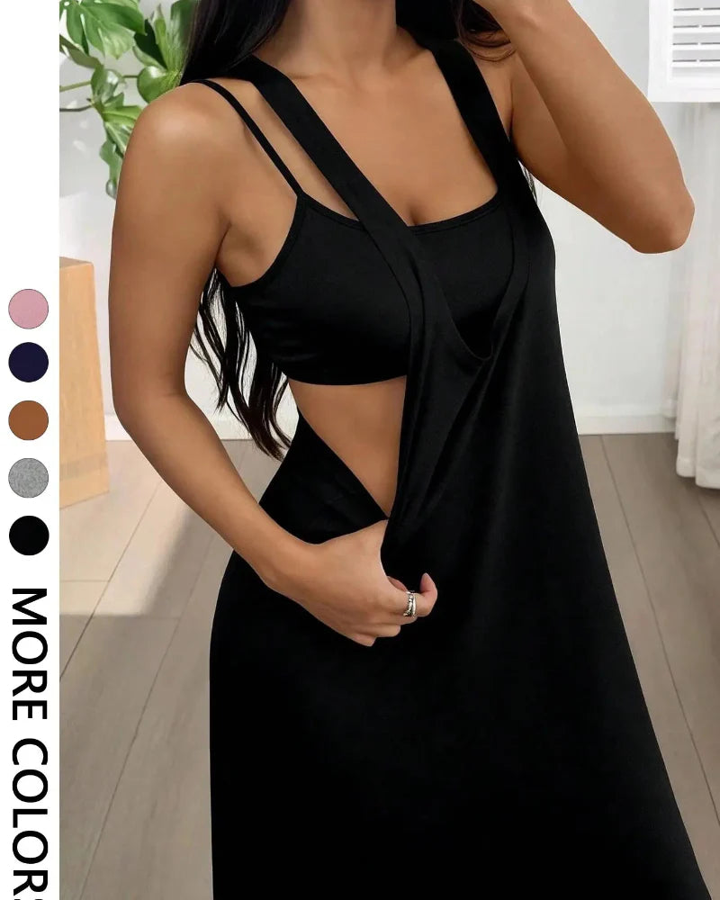 Women's Two Piece Maxi Dress Set Cutout Bodycon Tank and Dress Summer Outfit - Seldom Seen Styles