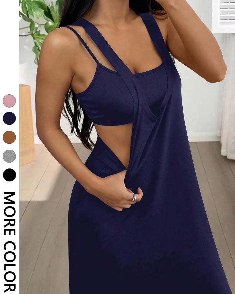 Women's Two Piece Maxi Dress Set Cutout Bodycon Tank and Dress Summer Outfit - Seldom Seen Styles