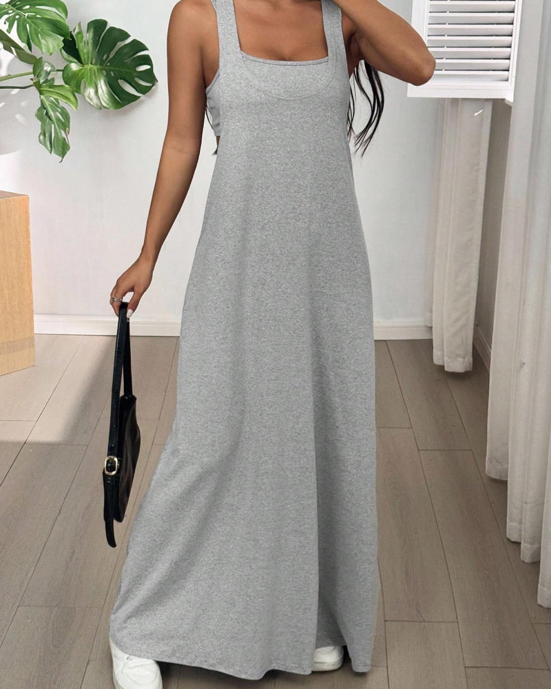 Women's Two Piece Maxi Dress Set Cutout Bodycon Tank and Dress Summer Outfit - Seldom Seen Styles