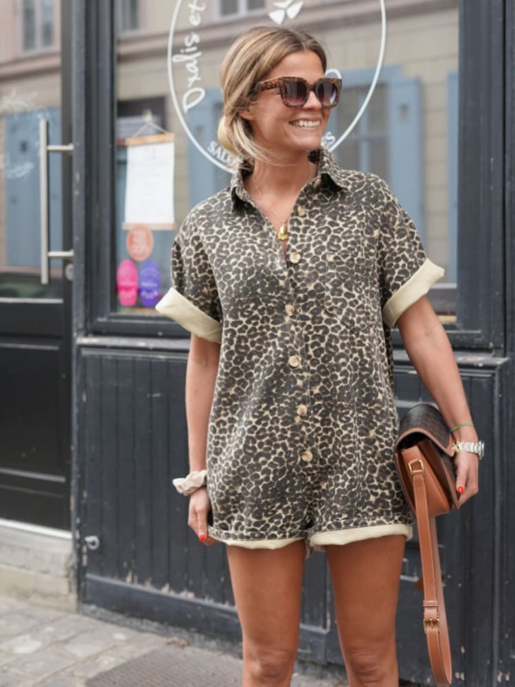 Nonett | Combinaison chemise avec motif léopard - Seldom Seen Styles