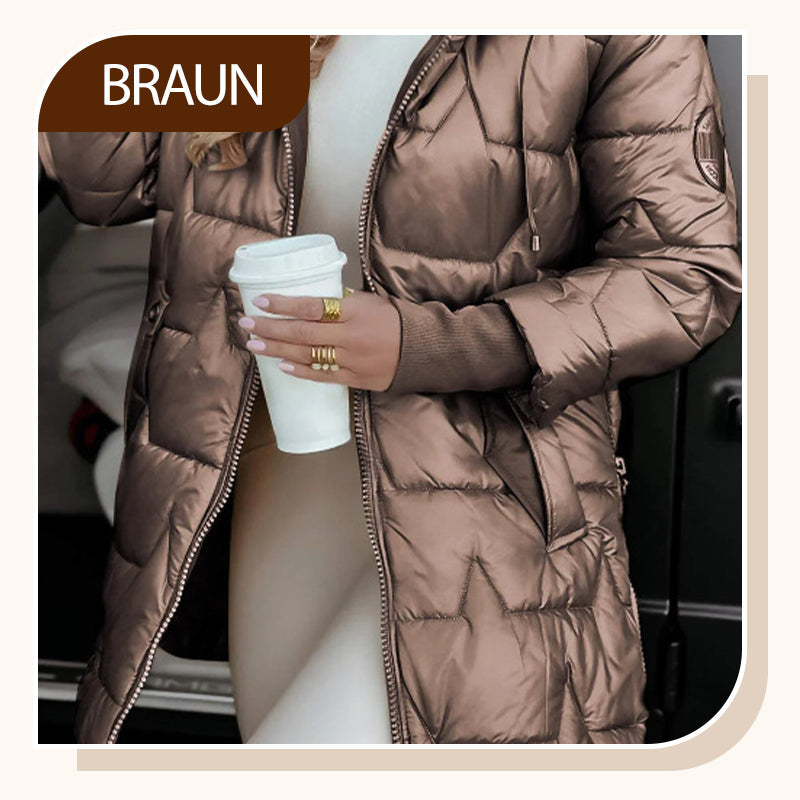 Damen Winter Warme Kapuzen-Mantel in mittlerer Länge - Seldom Seen Styles