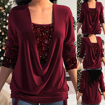 Damen-Langarmshirt mit Pailletten