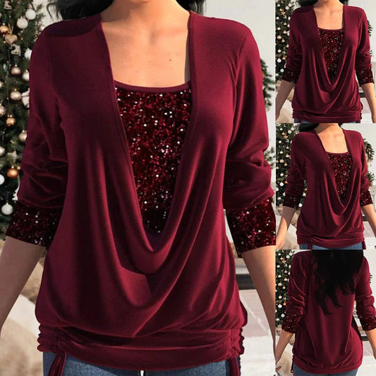 Damesshirt met lange mouwen en pailletten - Seldom Seen Styles