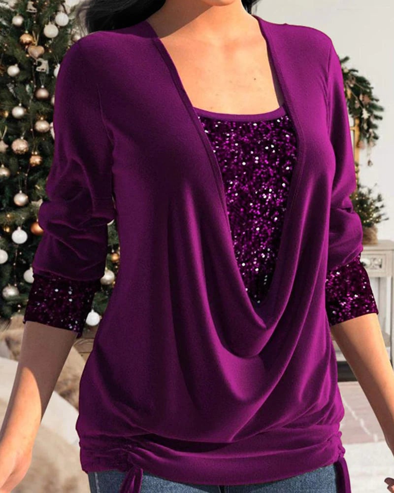 Damesshirt met lange mouwen en pailletten - Seldom Seen Styles