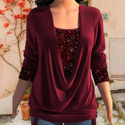 Damen-Langarmshirt mit Pailletten