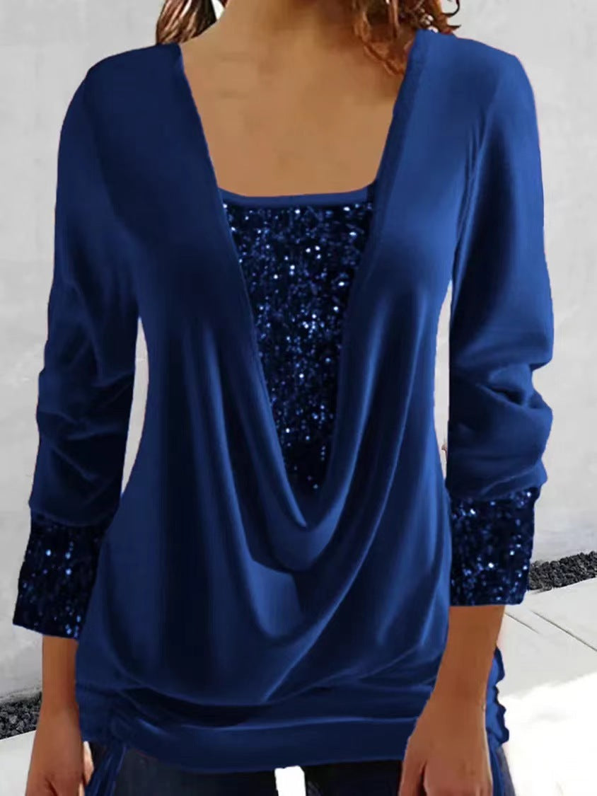 Damesshirt met lange mouwen en pailletten - Seldom Seen Styles