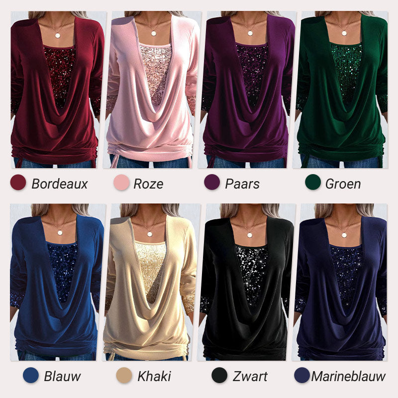 Damesshirt met lange mouwen en pailletten - Seldom Seen Styles