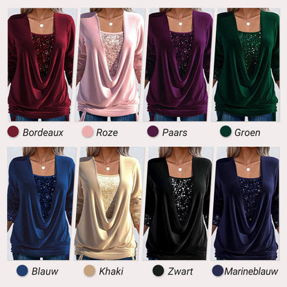 Damen-Langarmshirt mit Pailletten