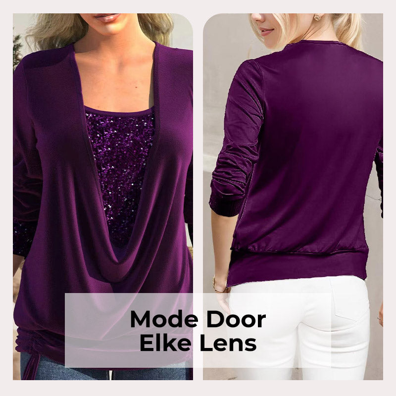 Damesshirt met lange mouwen en pailletten - Seldom Seen Styles