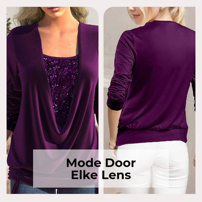 Damen-Langarmshirt mit Pailletten