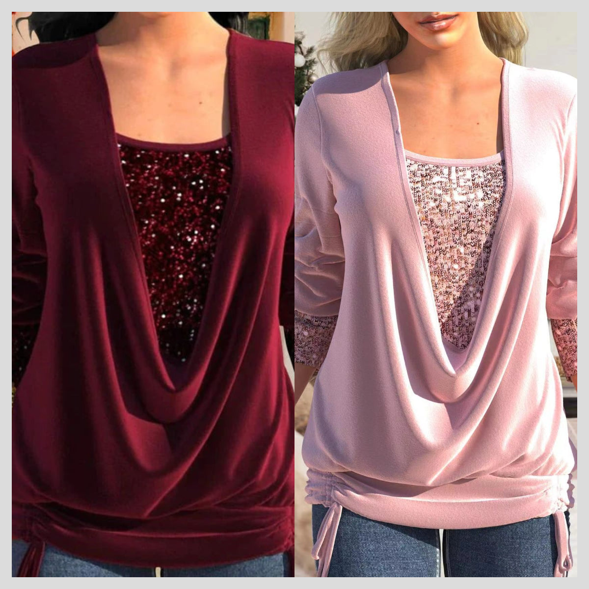 Damesshirt met lange mouwen en pailletten - Seldom Seen Styles