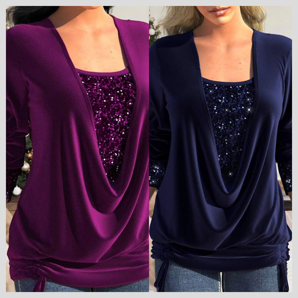 Damesshirt met lange mouwen en pailletten - Seldom Seen Styles