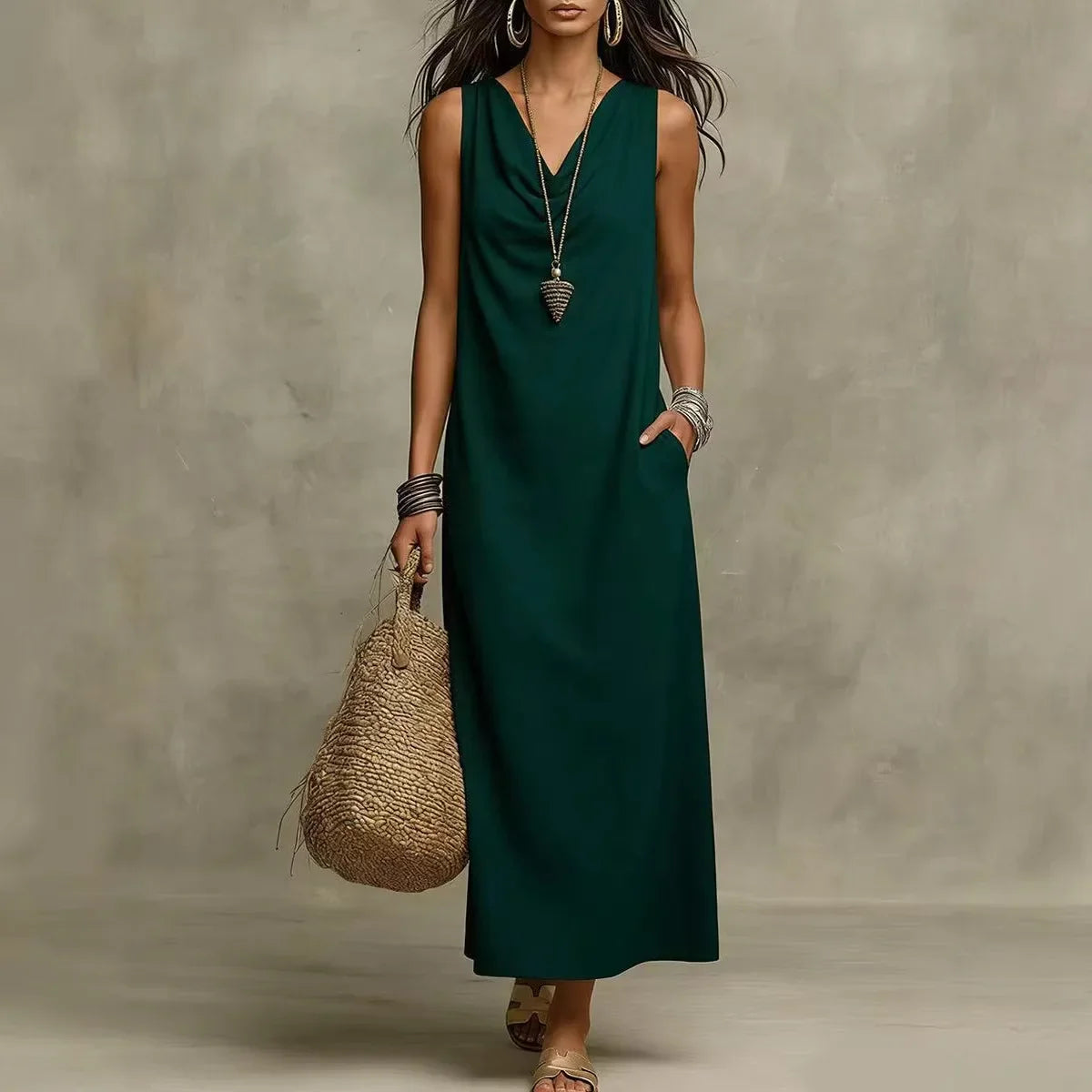 Dawson Linen Sleeveless Maxi Dress - Seldom Seen Styles