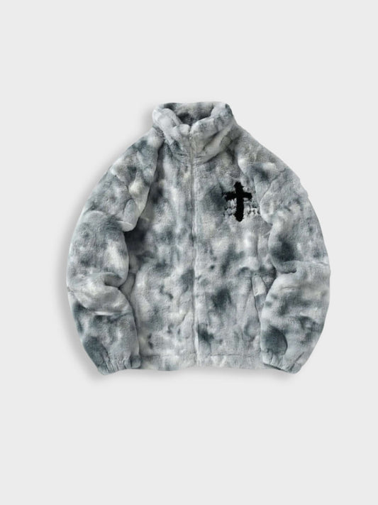 Decarba Vintage Warm Cross Fleece Jacket - Seldom Seen Styles