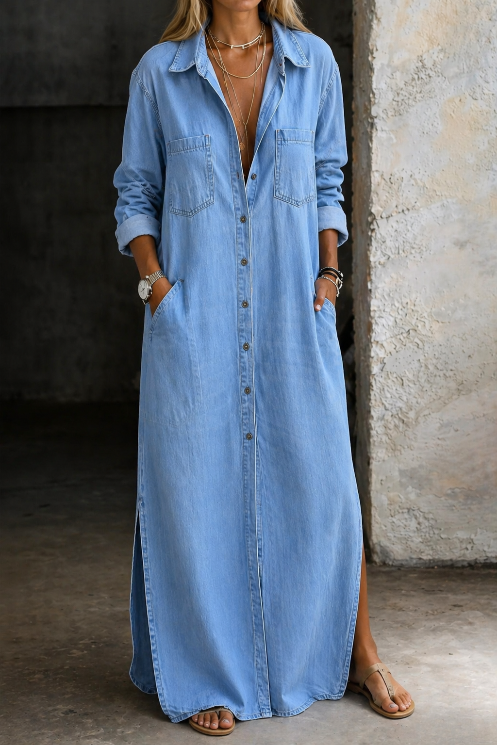 Delana | Denim Button Down Dress - Seldom Seen Styles