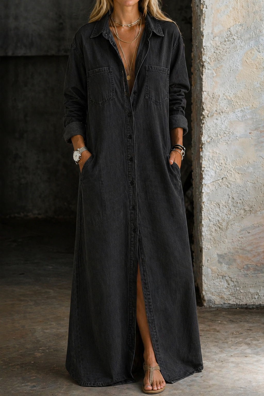 Delana | Denim Button Down Dress - Seldom Seen Styles