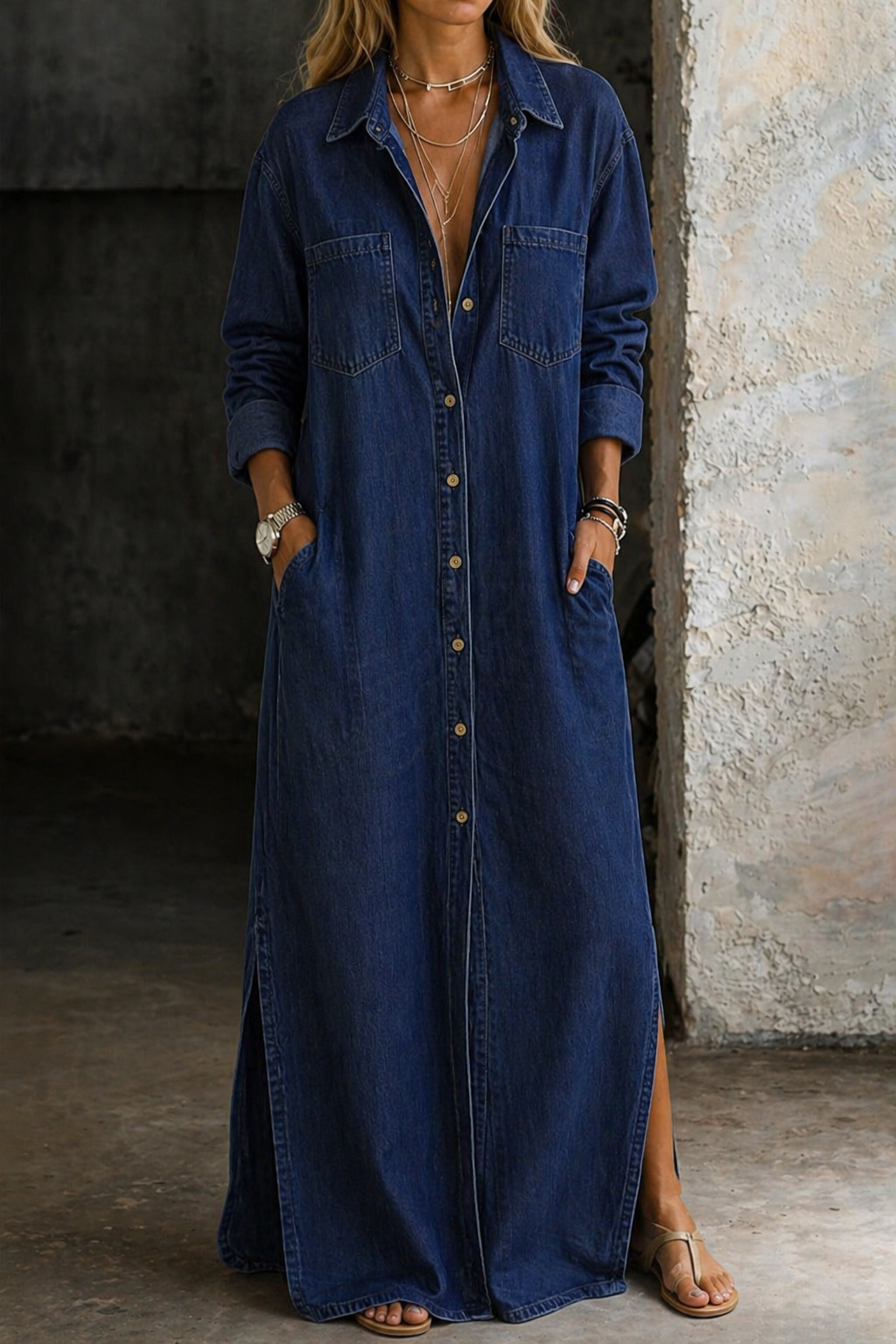 Delana | Denim Button Down Dress - Seldom Seen Styles