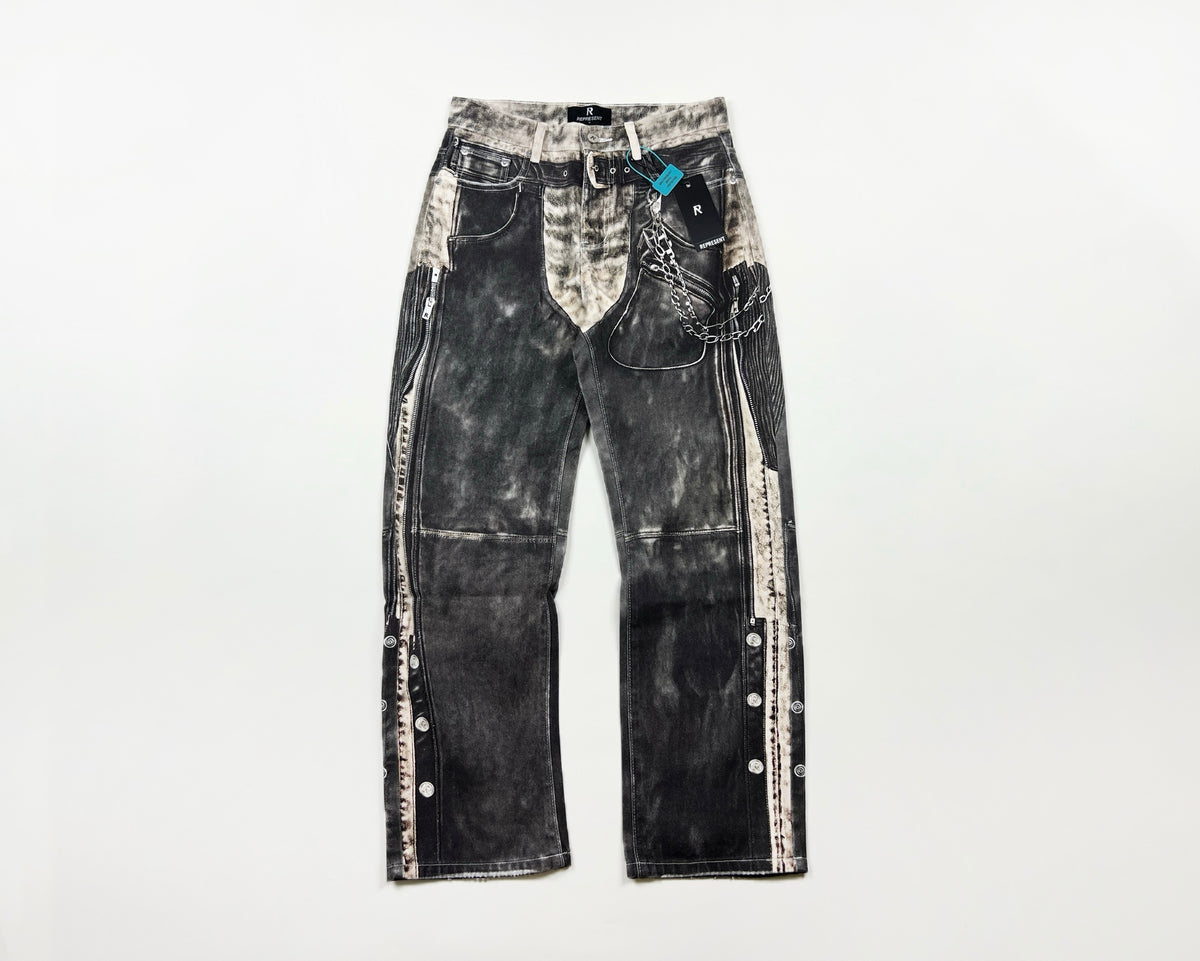 Denim Shotgun Chap Jeans - Grey - Seldom Seen Styles