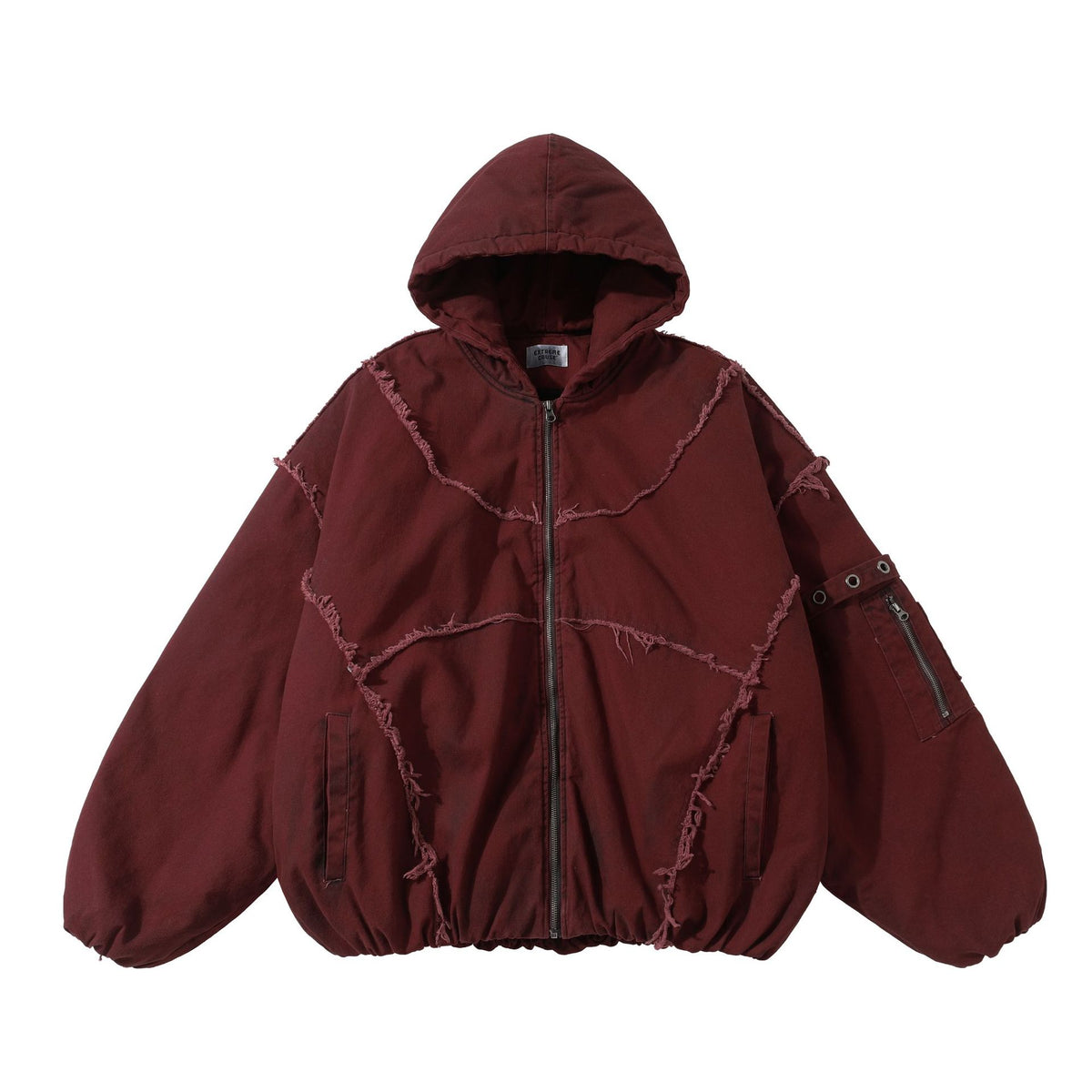 Distressed Raw Edge Washed Padded Cotton Jacket - Seldom Seen Styles