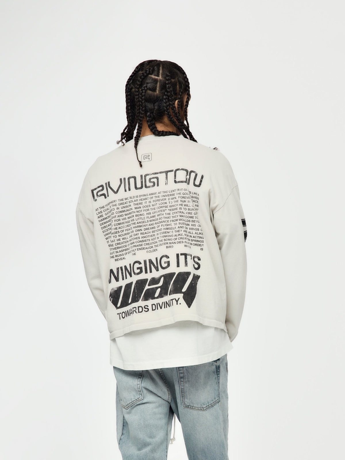Divinity Paper Garden Long-Sleeve Tee - Faded Black - Seldom Seen Styles