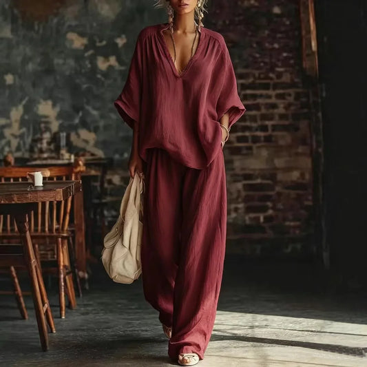 Dixie Relaxed Wide Leg Pant Set - Seldom Seen Styles