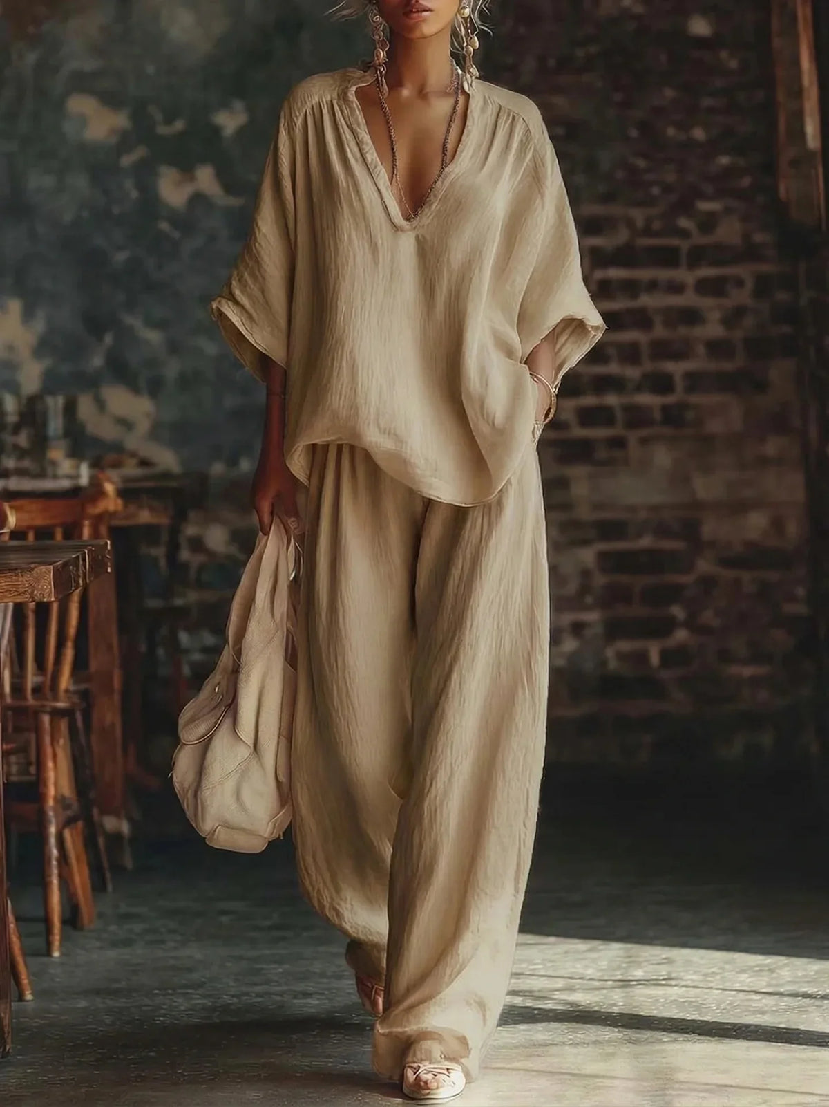 Dixie Relaxed Wide Leg Pant Set - Seldom Seen Styles