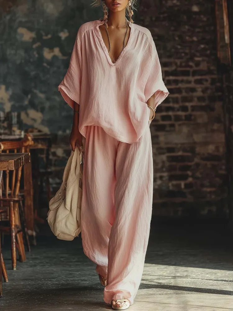 Dixie Relaxed Wide Leg Pant Set - Seldom Seen Styles
