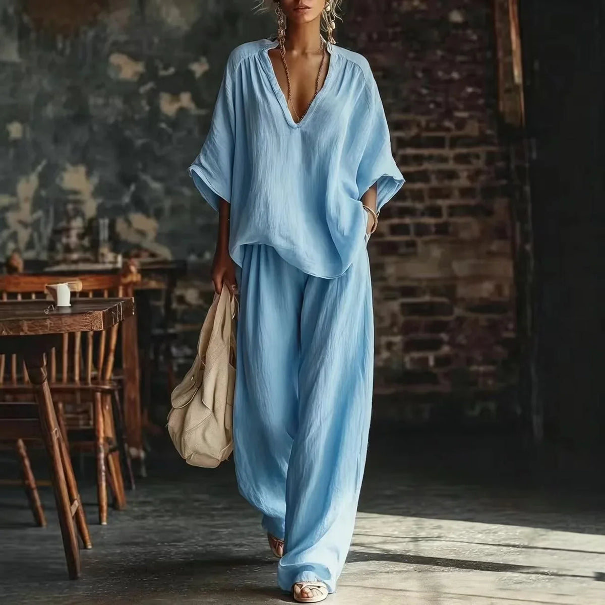 Dixie Relaxed Wide Leg Pant Set - Seldom Seen Styles